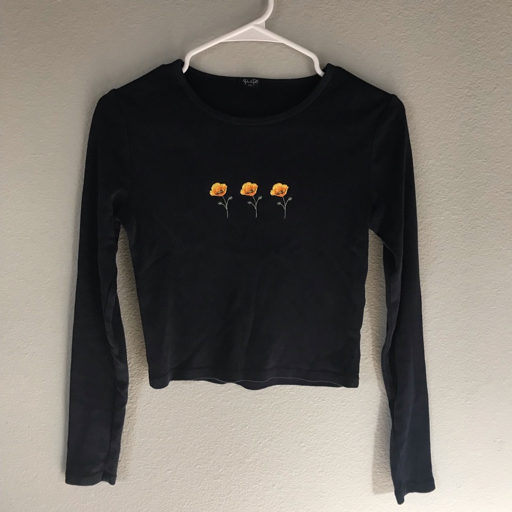 Brandy Melville embroidered long sleeve